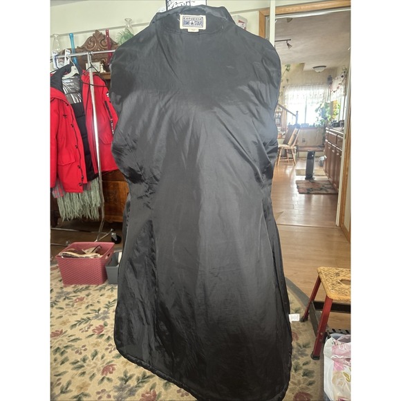 Converse One Star Womens Large Black Hooded Belted Quilted Parka Coat Winter - Picture 4 of 5